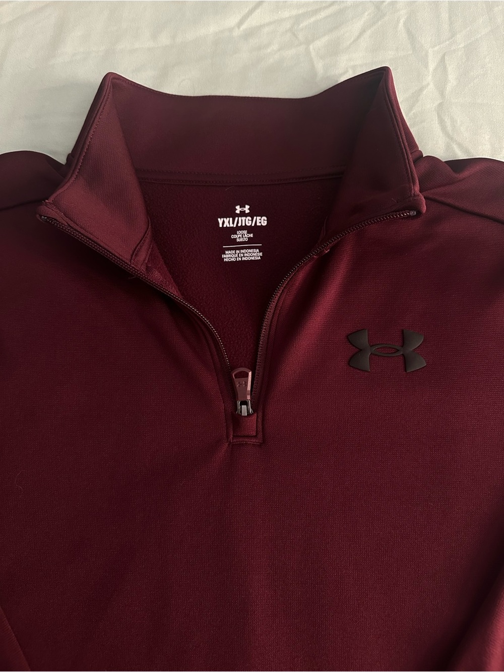 Under Armour Men's Quarter-Zip Pullover - Burgundy with Black Logo